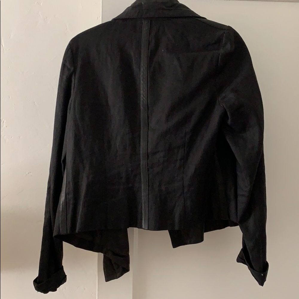 Vince. Linen and Leather moto jacket sz Large - Picture 5 of 8